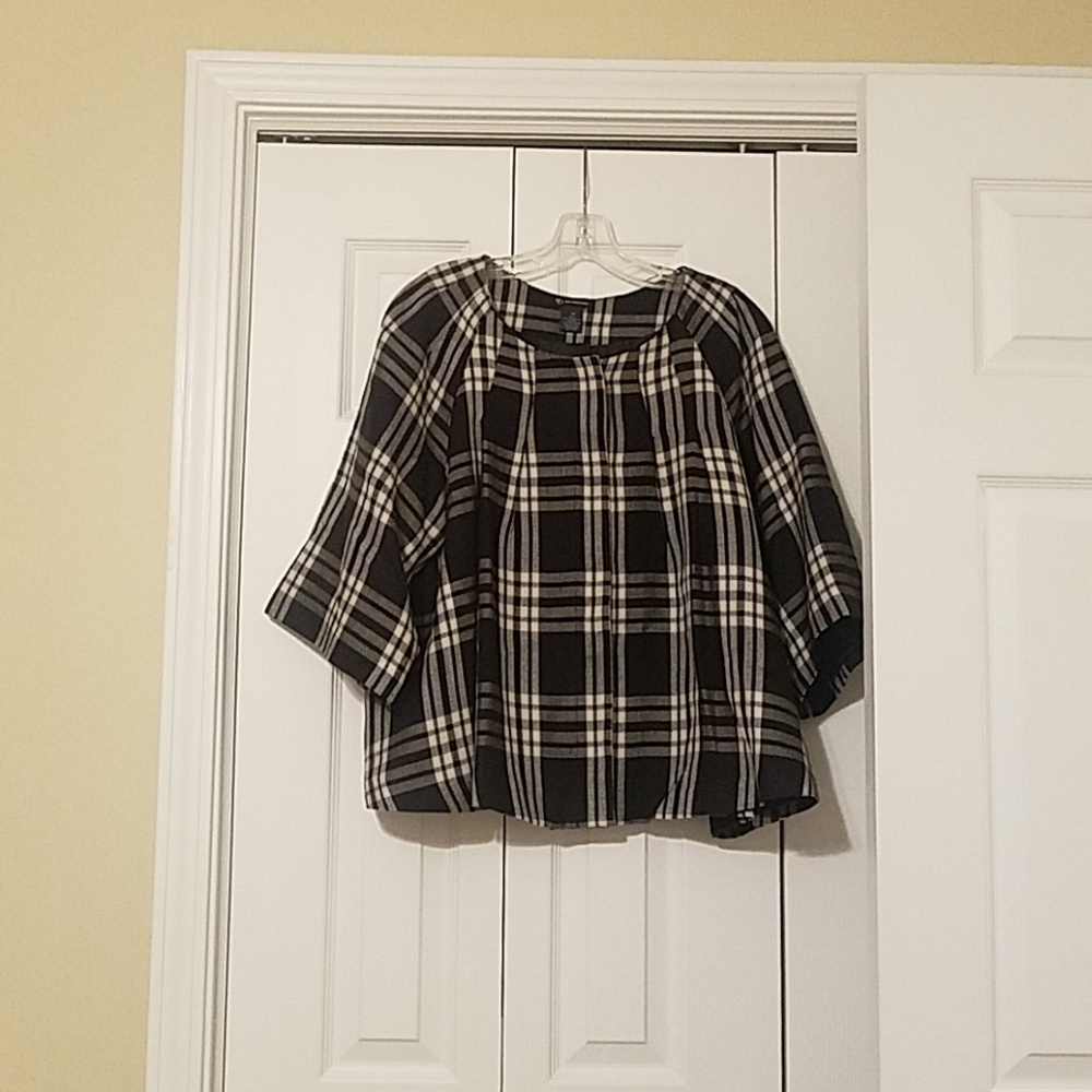 New Directions Plaid Jacket
